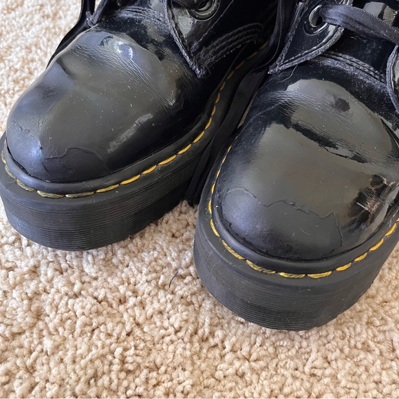 Dr. Martens Womens Combat Boot Size 8 Molly Docs Black Patent Leather Shiny - Picture 10 of 11